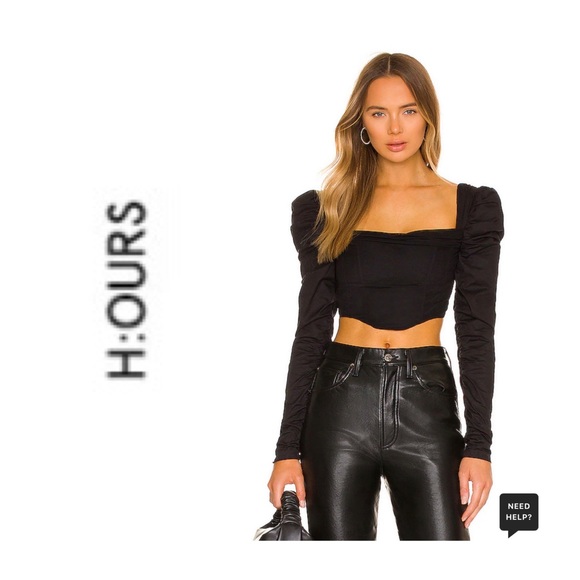 H:OURS NWOT Mona Top In Black Size XS - Picture 5 of 11